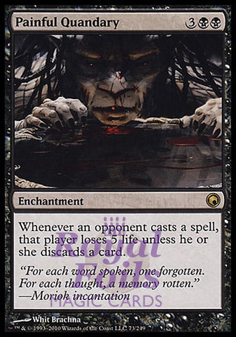 **1x FOIL Painful Quandary** SOM MTG Scars of Mirrodin Rare NM black