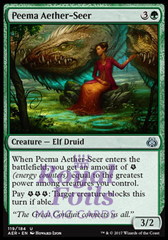 Peema Aether-Seer 4x FOIL AER MTG Aether Revolt Uncommon 1 MT 3 NM green