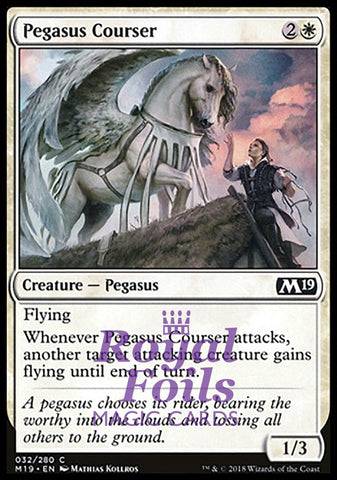 Pegasus Courser 4x FOIL M19 MTG Core Set 2019 Common MINT white