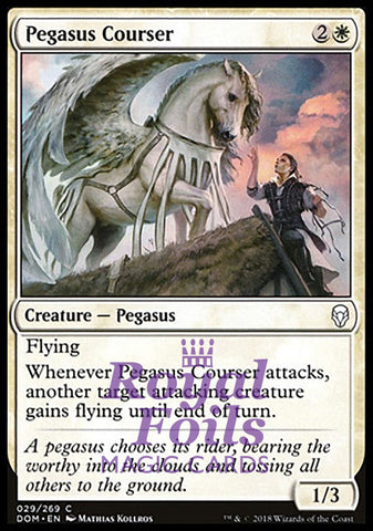 Pegasus Courser 4x FOIL DOM MTG Dominaria Common MINT white