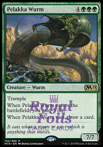 **2x FOIL Pelakka Wurm** M19 MTG Core Set 2019 Rare MINT green