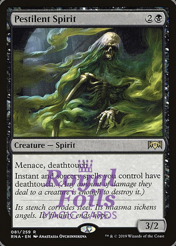 **1x FOIL Pestilent Spirit** RNA MTG Ravnica Allegiance Rare MINT black