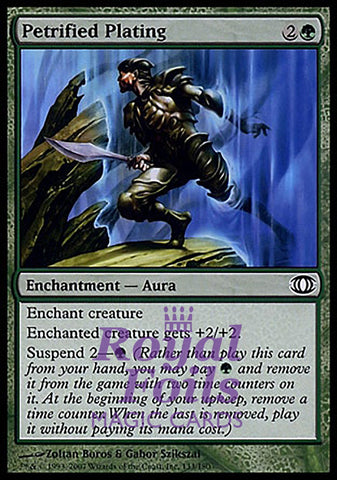 **4x FOIL Petrified Plating** FUT MTG Future Sight Common NM+ green