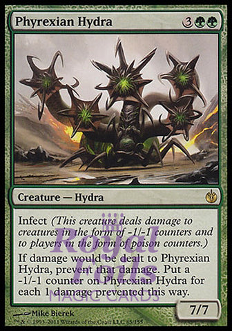 **1x FOIL Phyrexian Hydra** MBS MTG Mirrodin Besieged Rare MINT green