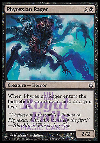 Phyrexian Rager 2x FOIL MBS MTG Mirrodin Besieged Common MINT black