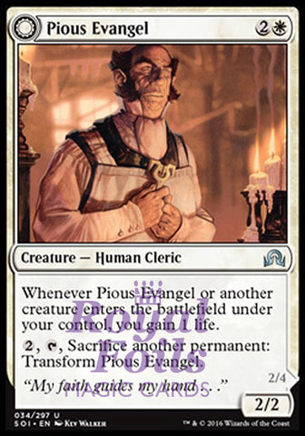 Pious Evangel // Wayward Disciple 2x FOIL SOI MTG Shadows Over Innistrad Uncommon MINT white black