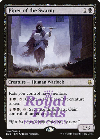 Piper of the Swarm 1x FOIL ELD MTG Throne of Eldraine Rare MINT black