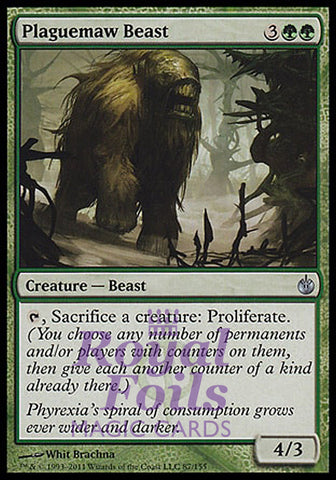 Plaguemaw Beast 1x FOIL MBS MTG Mirrodin Besieged NM Uncommon green