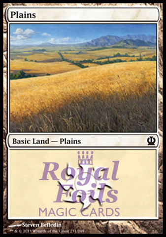 **4x FOIL Plains #231** THS MTG Theros Basic Land MINT white