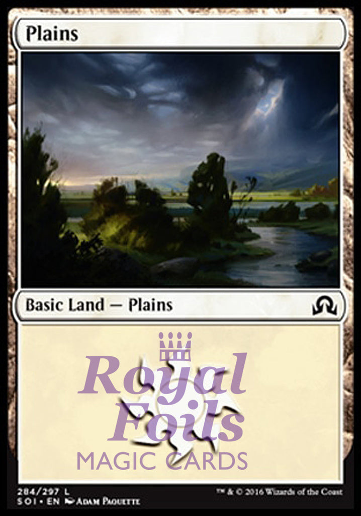 **4x FOIL Plains #284** SOI MTG Shadows Over Innistrad Basic Land MINT white