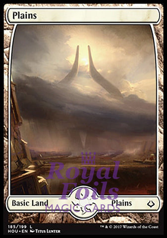 Plains #185 2x FOIL HOU MTG Hour of Devastation Basic Land MINT white full art