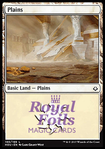 Plains #190 4x FOIL HOU MTG Hour of Devastation Basic Land MINT white