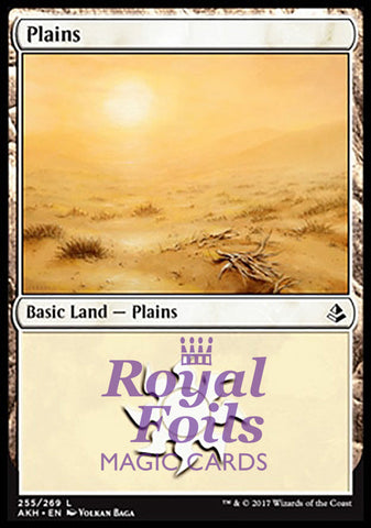 Plains #255 2x FOIL AKH MTG Amonkhet Basic Land MINT white