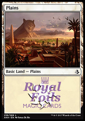 Plains #256 2x FOIL AKH MTG Amonkhet Basic Land MINT green
