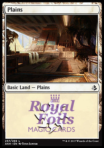 Plains #257 2x FOIL AKH MTG Amonkhet Basic Land MINT white