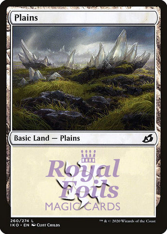 Plains #260 4x FOIL IKO MTG Ikoria Common MINT white basic land