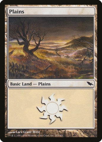 **1x FOIL Plains #283** SHM MTG Shadowmoor Basic Land MINT white