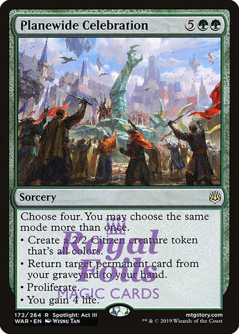 Planewide Celebration 1x FOIL WAR MTG War of the Spark Rare MINT green