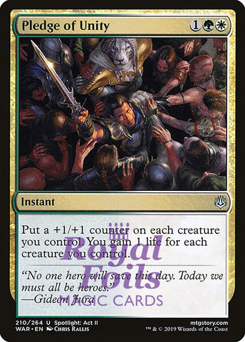 Pledge of Unity 1x FOIL WAR MTG War of the Spark Uncommon MINT green white