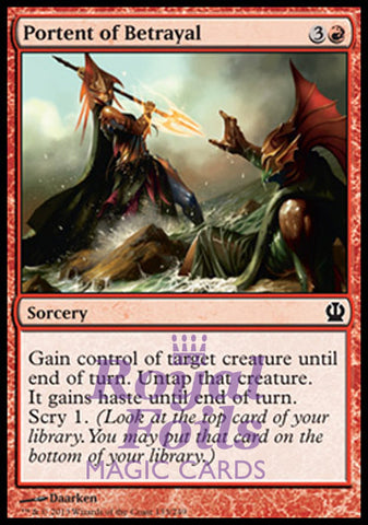 Portent of Betrayal 4x FOIL THS MTG Theros Common MINT red