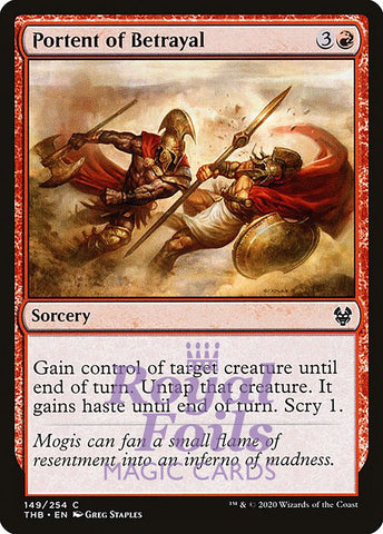 Portent of Betrayal 4x FOIL THB MTG Theros Beyond Death Common MINT red