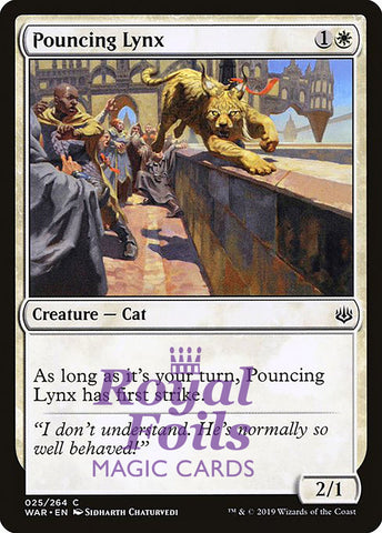 Pouncing Lynx 3x FOIL WAR MTG War of the Spark Common MINT white