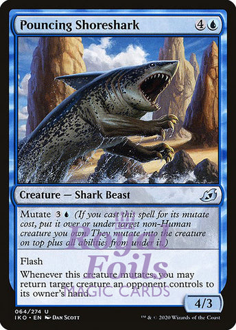 Pouncing Shoreshark 4x FOIL IKO MTG Ikoria Uncommon MINT blue