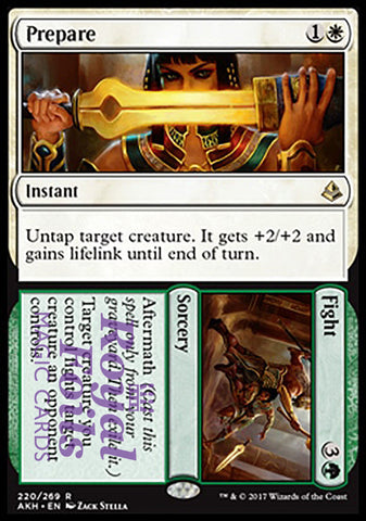 Prepare // Fight 2x FOIL AKH MTG Amonkhet Rare MINT white green