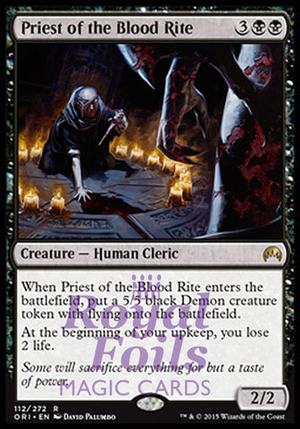 **2x FOIL Priest of the Blood Rite* ORI MTG Magic Origins Rare MINT black