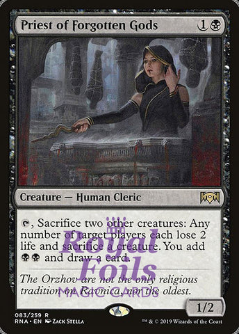 Priest of Forgotten Gods 1x FOIL RNA MTG Ravnica Allegiance Rare MINT black