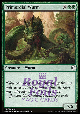 Primordial Wurm 4x FOIL DOM MTG Dominaria Common MINT green