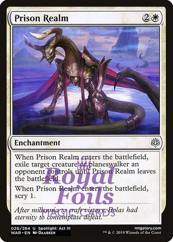 Prison Realm 3x FOIL WAR MTG War of the Spark Uncommon MINT white