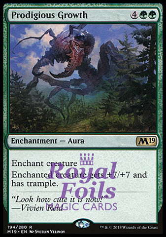 Prodigious Growth 1x FOIL M19 MTG Core Set 2019 Rare MINT green