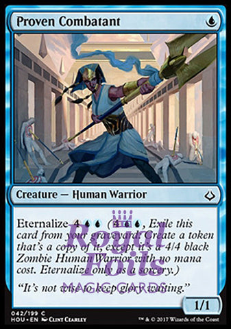 **4x FOIL Proven Combatant** HOU MTG Hour of Devastation Common MINT blue