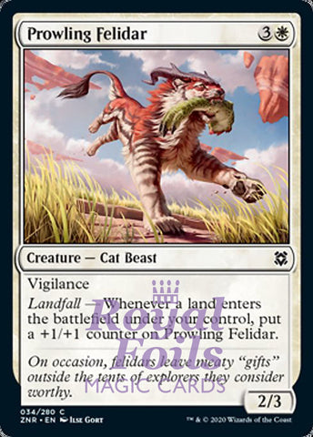 Prowling Felidar 4x FOIL ZNR MTG Zendikar Rising Common MINT white