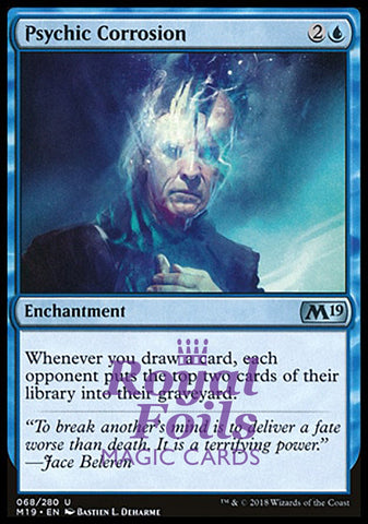 Psychic Corrosion 1x FOIL M19 MTG Core Set 2019 Uncommon MINT blue