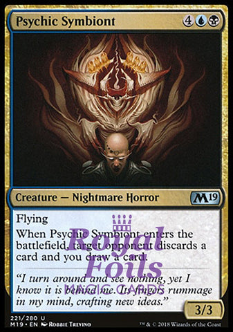 Psychic Symbiont 4x FOIL M19 MTG Core Set 2019 Uncommon MINT blue black