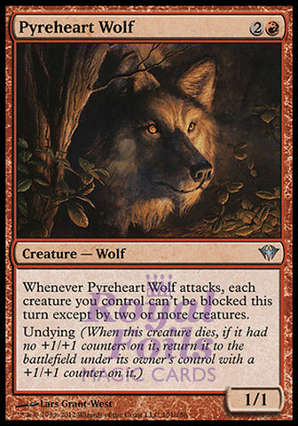 **1x FOIL Pyreheart Wolf** DKA MTG Dark Ascension Uncommon NM red
