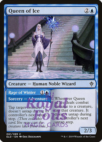 **3x FOIL Queen of Ice** ELD MTG Throne of Eldraine Common MINT blue