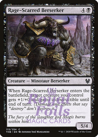 **4x FOIL Rage-Scarred Berserker** THB MTG Theros Beyond Death Common MINT black