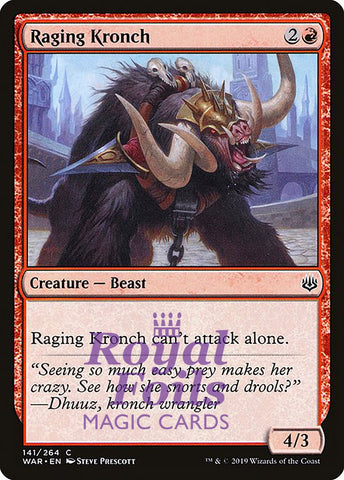 Raging Kronch 3x FOIL WAR MTG War of the Spark Common MINT red