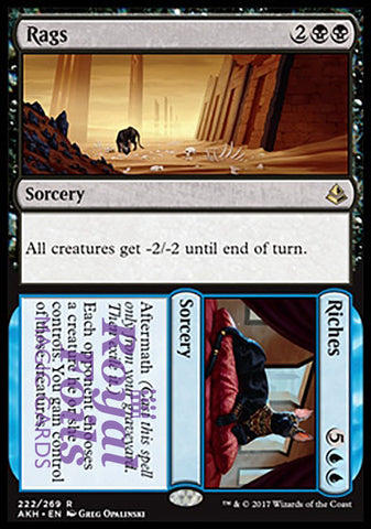 Rags // Riches 2x FOIL AKH MTG Amonkhet Rare MINT black blue