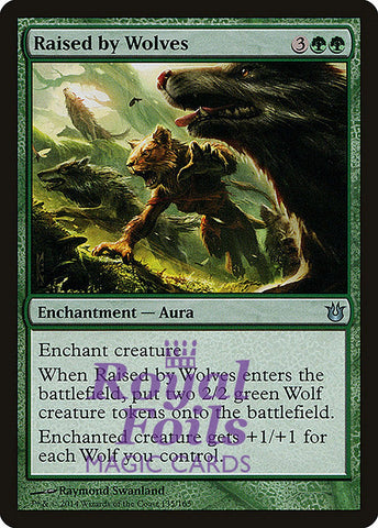 **1x FOIL Raised by Wolves** BNG MTG Born of the Gods Uncommon MINT green