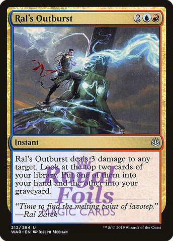 Ral's Outburst 3x FOIL WAR MTG War of the Spark Uncommon MINT blue red