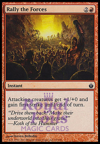 Rally the Forces 4x FOIL MBS MTG Mirrodin Besieged Common MINT red