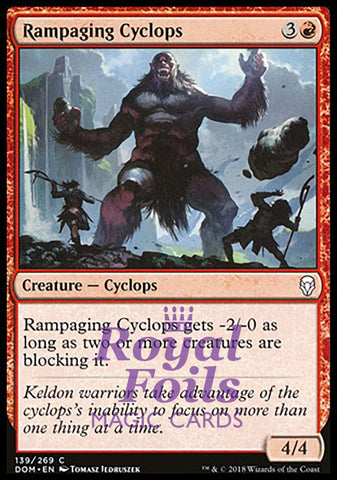 **4x FOIL Rampaging Cyclops** DOM MTG Dominaria Common MINT red