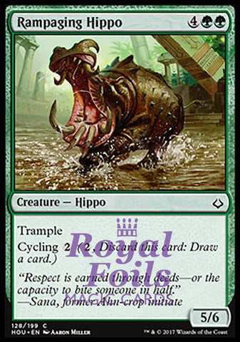 **4x FOIL Rampaging Hippo** HOU MTG Hour of Devastation Common MINT green