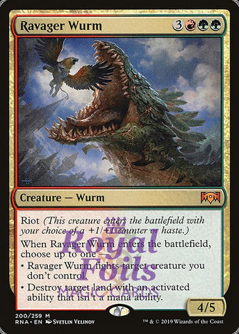 Ravager Wurm 1x FOIL RNA MTG Ravnica Allegiance Mythic MINT red green