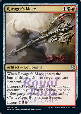 Ravager's Mace 4x FOIL ZNR MTG Zendikar Rising Uncommon MINT artifact black red