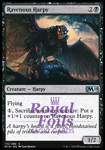 **2x FOIL Ravenous Harpy** M19 MTG Core Set 2019 Uncommon MINT black